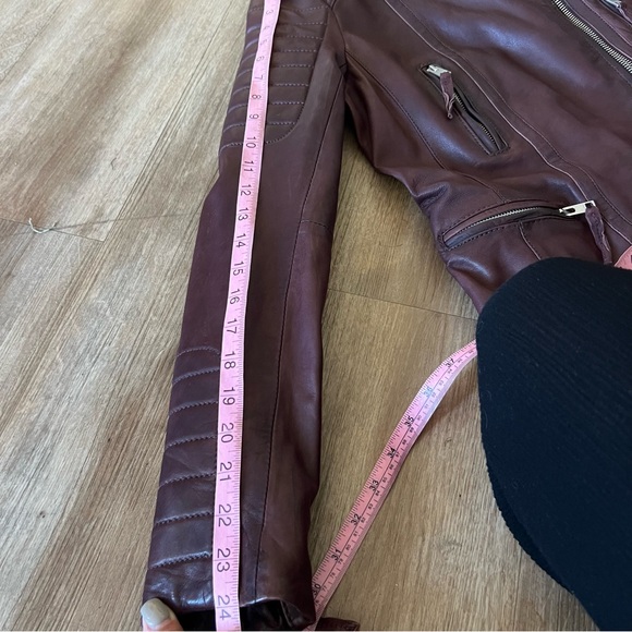 All Saints Oxblood Leather Jacket - Picture 13 of 16